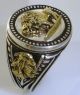 10 Karat Gold American Buffalo Mens Silver Coin Ring Gold photo 1