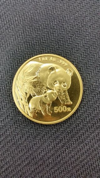 2004 Panda 500 Yuan 1 Oz.  999 Bullion Gold Coin Ms+++ Grade photo