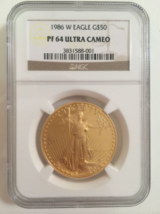 1986 American Gold Eagle $50 Coin Ngc Pf Ultra Cameo 64 photo
