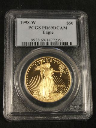 1998 W $50 Gold Eagle Us Proof Coin Rare Key Pcgs Pr69 Deep Cameo 2397 photo