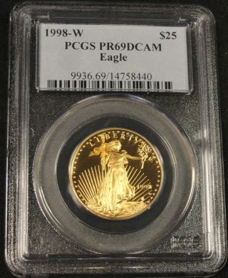 1998 W $25 Gold Eagle Us Proof Coin Pcgs Pr69 Deep Cameo 8440 photo