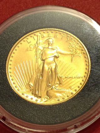 1986 1/4 Oz $10 American Gold Eagle Coin First Year Of Series (mcmlxxxvi) photo