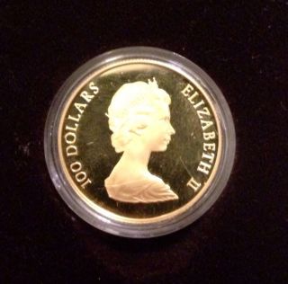 Canadian 22kt.  $100 1982 Proof Gold Coin photo