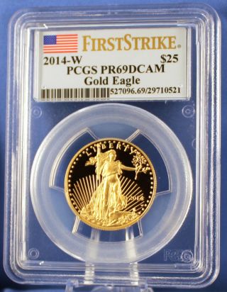 2014 W $25 American Eagle 1/2 Oz.  Gold Proof Pcgs Pr69dcam First Strike photo