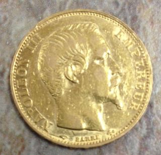 1860 A 20 Gold Francs Pq Coin 