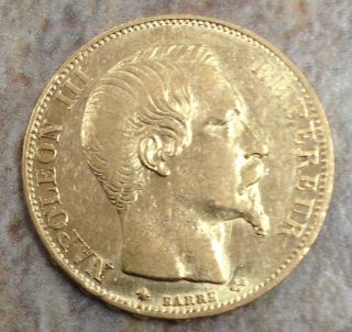 1860 Bb 20 Gold Francs Pq Coin 