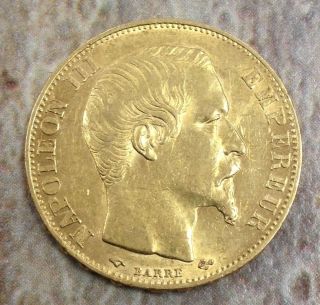 1858 A 20 Gold Francs Pq Coin 