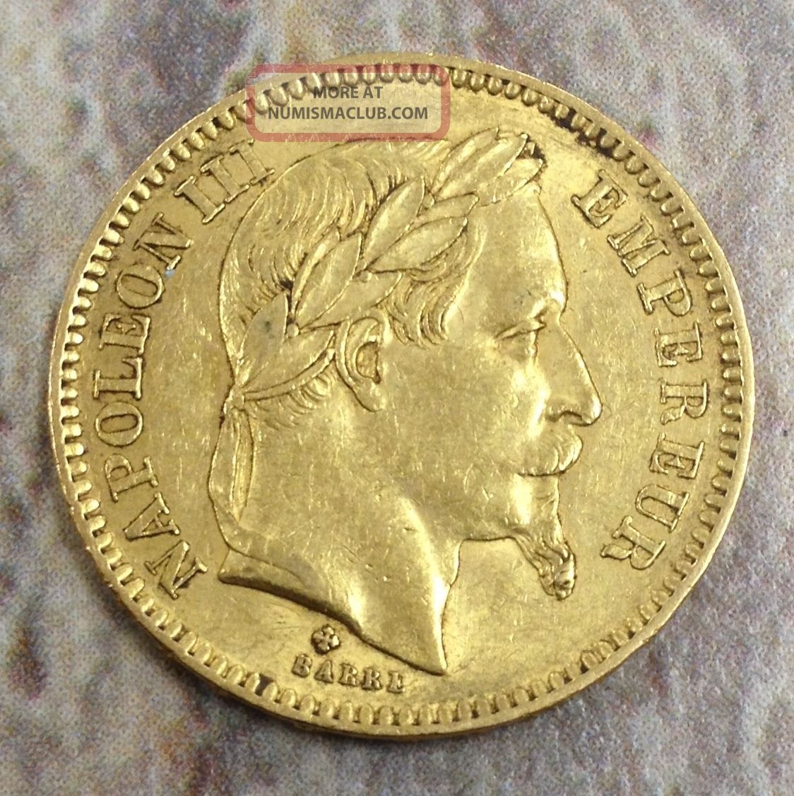 1864 Bb 20 Gold Francs 