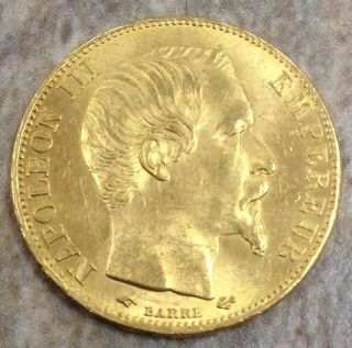 1856 A 20 Gold Francs Ch Unc+++ 