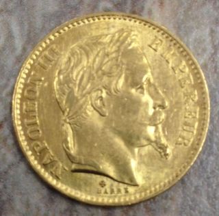 1867 Bb 20 Gold Francs 