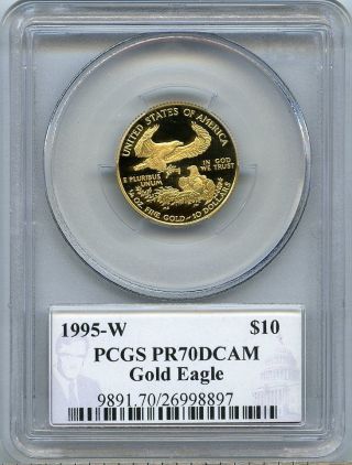 1995 - W $10 (1/4 Oz) Proof Gold Eagle Pcgs Pr70 Pf70 Deep Cameo photo