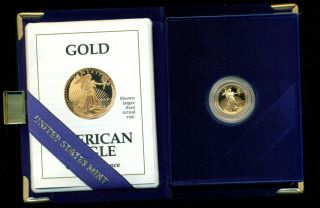 1991 Proof $5 (1/10) Gold American Eagle With photo