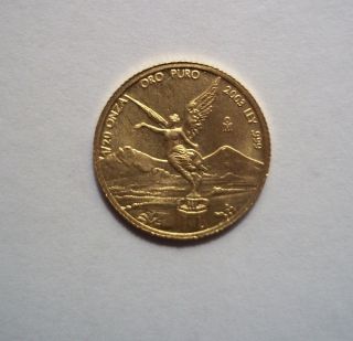 2003 Mexico Gold Libertad 1/20 Oz Mexican Onza Unc Only 800 Minted Key Date photo