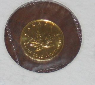 2001 Maple Leaf Canada 1/20 Ounce.  9999 Gold Coin photo