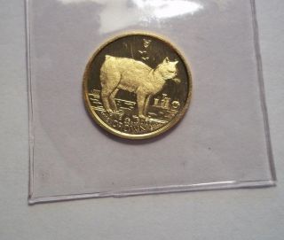 1988 Gold Manx Cat Isle Of Man 1/25 Oz Crown In Pouch First Year photo