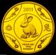 2011 $10 Year Of Rabbit 1/10 Oz Gold Proof 99.  9% Pure Rare Wood Box Ram Gold photo 2