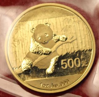 Chinese Gold Panda 2014 1 Oz.  999% Bu Great Collector Coin Gift photo