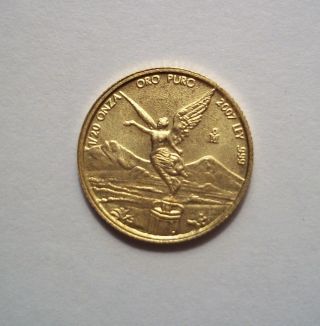 2007 Mexico Gold Libertad 1/20 Oz Mexican Onza Unc Only 1200 Minted Key Date photo