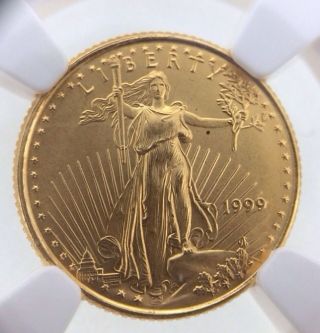 1999 American Eagle $5 Gold 1/10oz Ms 69 photo