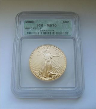 2000 $50 Gold Eagle Icg Ms70 photo