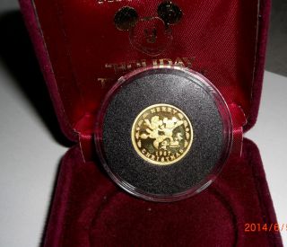 Disney 1/4 Oz Gold Coin.  9999 - Mickey ' S Holiday Treasures Low Serial Number photo