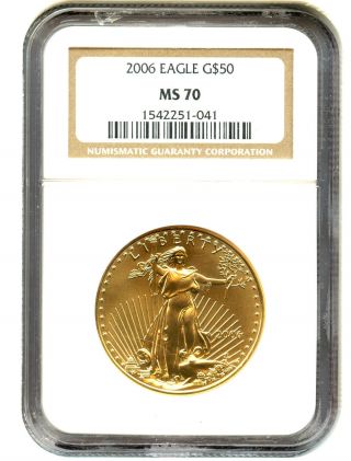 2006 Gold Eagle $50 Ngc Ms70 American Gold Eagle Age photo