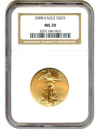2008 Gold Eagle $25 Ngc Ms70 American Gold Eagle Age photo