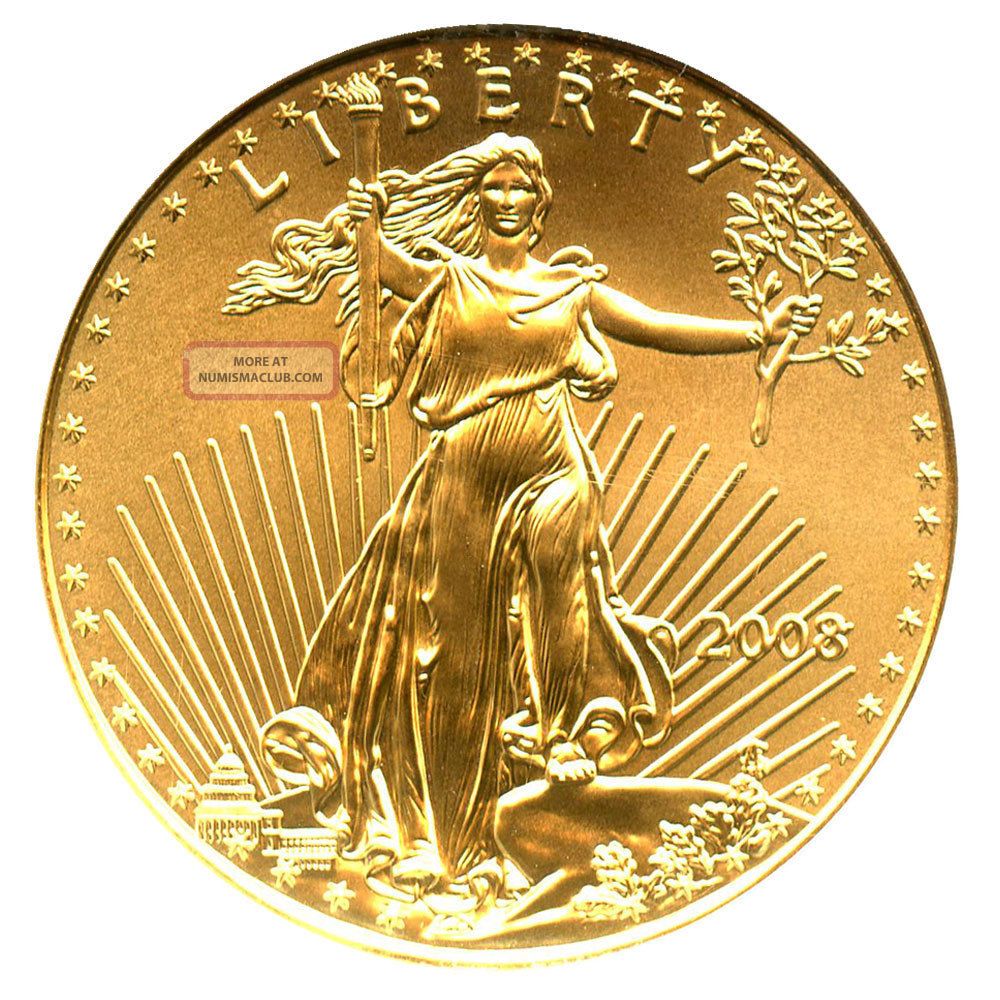 2008 Gold Eagle $25 Ngc Ms70 American Gold Eagle Age