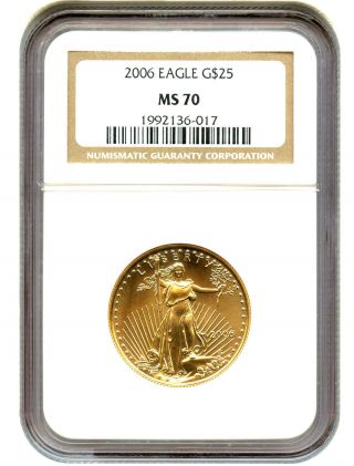 2006 Gold Eagle $25 Ngc Ms70 American Gold Eagle Age photo