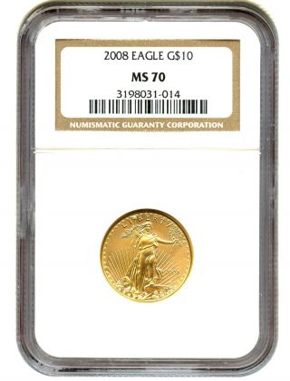 2008 Gold Eagle $10 Ngc Ms70 American Gold Eagle Age photo