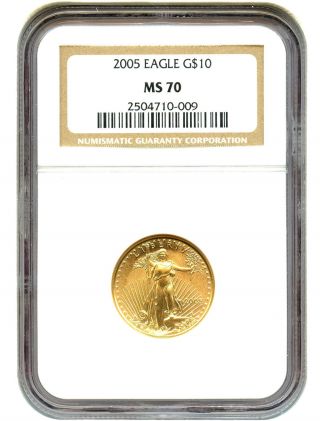 2005 Gold Eagle $10 Ngc Ms70 American Gold Eagle Age photo