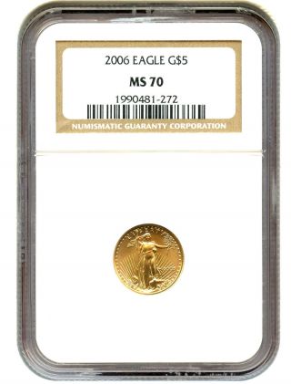 2006 Gold Eagle $5 Ngc Ms70 American Gold Eagle Age photo