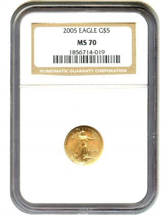 2005 Gold Eagle $5 Ngc Ms70 American Gold Eagle Age photo