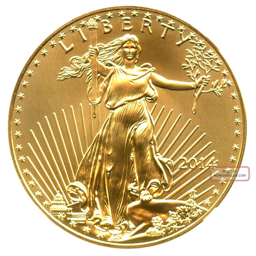 2014 Gold Eagle $50 Ngc Ms70 (first Releases) American Gold Eagle Age
