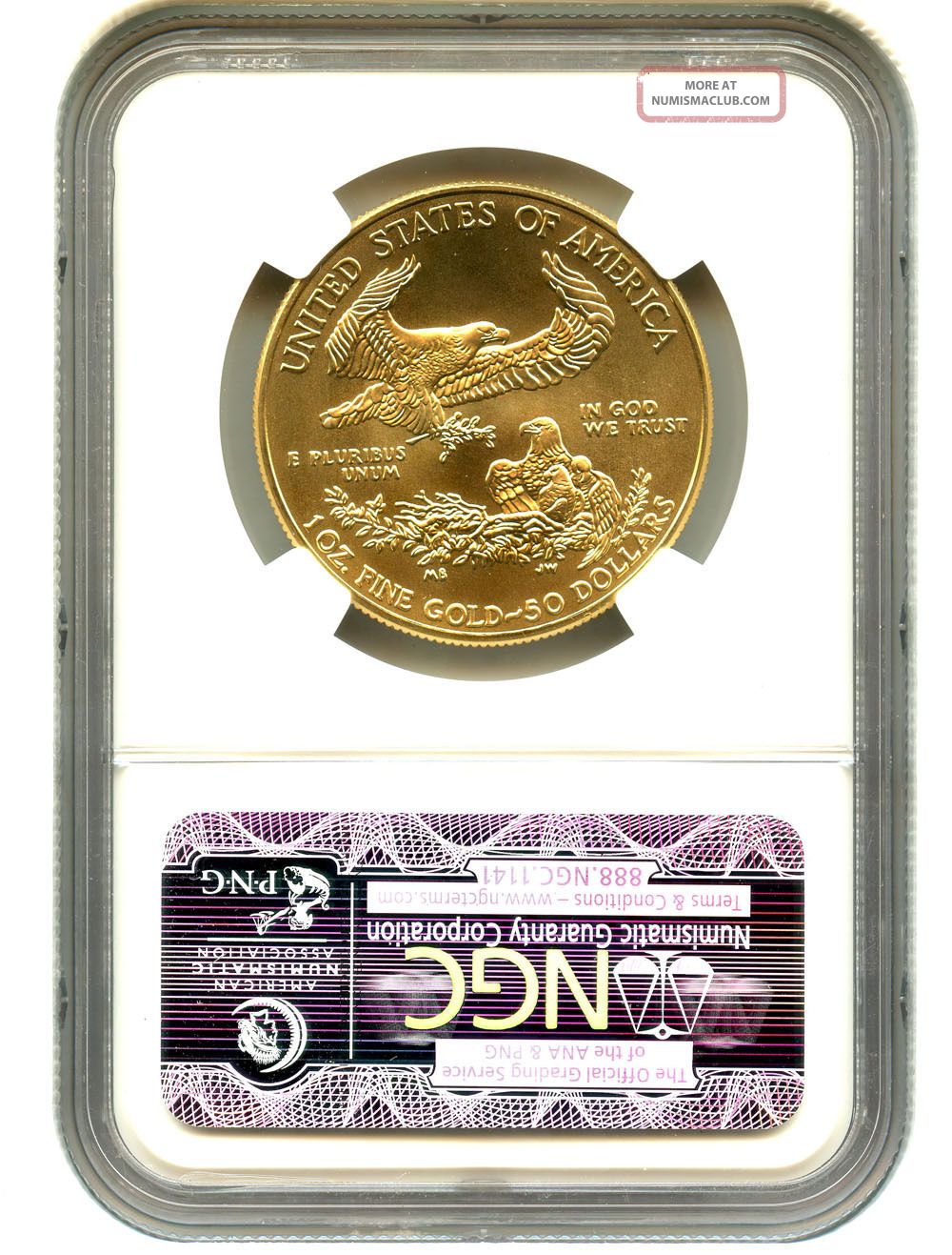 2012 Gold Eagle $50 Ngc Ms70 (early Releases) American Gold Eagle Age