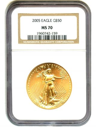 2005 Gold Eagle $50 Ngc Ms70 American Gold Eagle Age photo