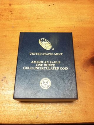 2014 U.  S.  American Eagle 1 Oz.  Uncirculated Gold Coin - 100% Authentic photo
