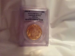 2006 - W $50 American Gold Buffalo Coin Pcgs Pr 70 Dcam photo