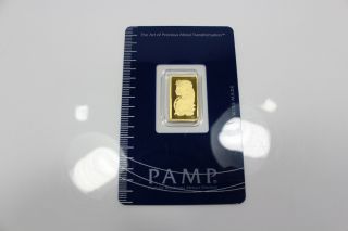 Pamp Suisse 2.  5 Gram.  9999 Gold Bar - With Assay Certificate photo