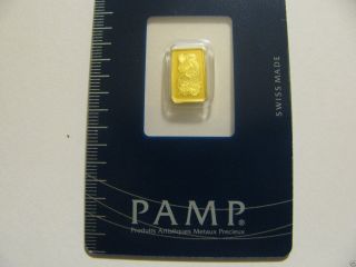 1 Gram 24k.  9999 Gold Pamp Sussie Bar photo