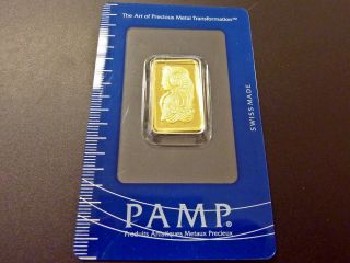 Gold Bar Pamp Suisse 10 Gram.  9999 Fine (in Assay) photo