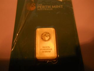 10 Gram Perth Gold Bar.  9999 Fine (in Assay) photo