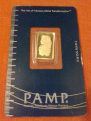 Pamp Suisse 2.  5 Gram 999.  9 Gold Bar In Assay photo