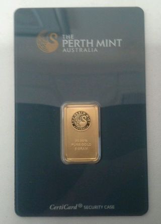 5 G Gram Perth 99.  99% Gold Bar photo