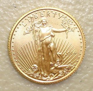 2014 1/10 Oz $5 American Gold Eagle Bullion Coin,  Gem Uncirculated photo