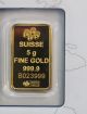 Pamp.  999 Fine Gold Bar Bar Suisse 5.  0 Grams Uncirculated Ships Gold photo 1