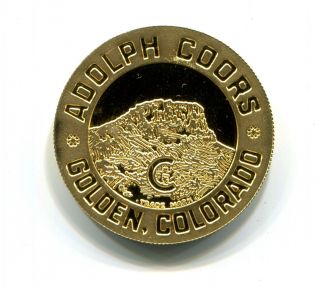 Adolph Coors 1 Oz Gold Proof Round Golden Colorado Coors Beer photo