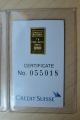 2x Credit Suisse 1 Gram.  9999 Gold Bar - With Assay Certificate Kg9 Gold photo 3