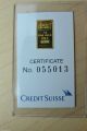 2x Credit Suisse 1 Gram.  9999 Gold Bar - With Assay Certificate Kg7 Gold photo 2