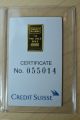 2x Credit Suisse 1 Gram.  9999 Gold Bar - With Assay Certificate Kg7 Gold photo 3